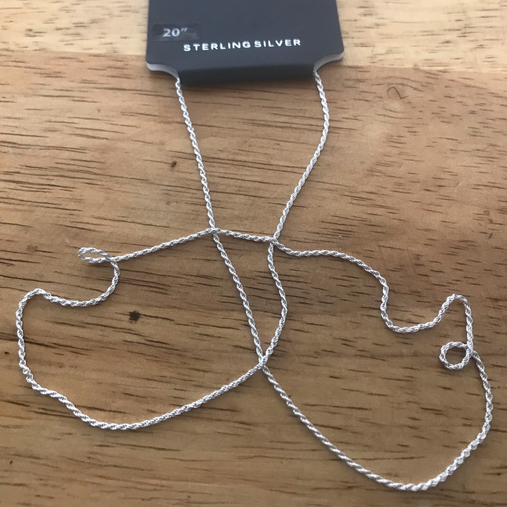 Delicate Sterling Silver 20” Rope Chain Necklace